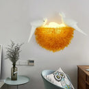 White and orange bird nest led wall lamp bedroom decorative light