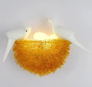 White and orange bird nest led wall lamp bedroom decorative light