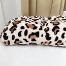 White and orange leopard print warm blanket bedroom fleece throw