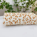 White and orange leopard print warm blanket bedroom fleece throw