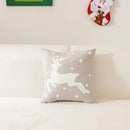White and red embroidered christmas pillow cases living room decor