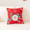 White and red embroidered christmas pillow cases living room decor