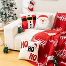 White and red embroidered christmas pillow cases living room decor