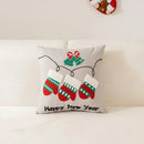 White and red embroidered christmas pillow cases living room decor