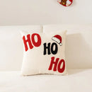 White and red embroidered christmas pillow cases living room decor