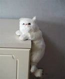 White and tan hanging cat plush doll living room decor