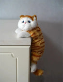 White and tan hanging cat plush doll living room decor