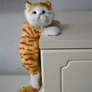 White and tan hanging cat plush doll living room decor