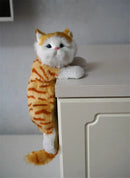 White and tan hanging cat plush doll living room decor