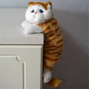 White and tan hanging cat plush doll living room decor
