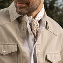 Verona - Silk Neckerchief - White & Sand
