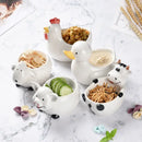 White and yellow duck ceramic dessert bowl dining room serving dish