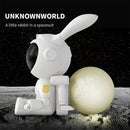 White and yellow galaxy bunny astronaut night light bedroom decor