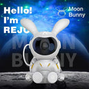 White and yellow galaxy bunny astronaut night light bedroom decor