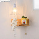 White angel ceramic bell shade wall sconce bedroom crystal pendant