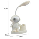 White astronaut desk lamp with pencil sharpener for bedroom study