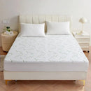 White bamboo jacquard waterproof fitted mattress cover bedroom sheet