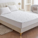 White bamboo jacquard waterproof fitted mattress cover bedroom sheet