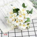 White begonia silk flower bouquet living room ceramic vase decor