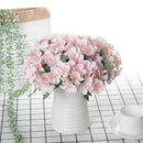 White begonia silk flower bouquet living room ceramic vase decor