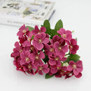 White begonia silk flower bouquet living room ceramic vase decor