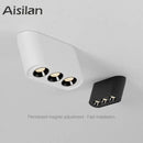 White & black 12w cob chip ceiling spotlight living room magnetic light