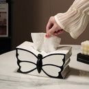 White & black butterfly ceramic tissue box bedroom decor