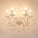 White & black metal chandelier with crystal pendants for dining room