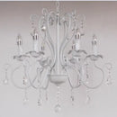 White & black metal chandelier with crystal pendants for dining room