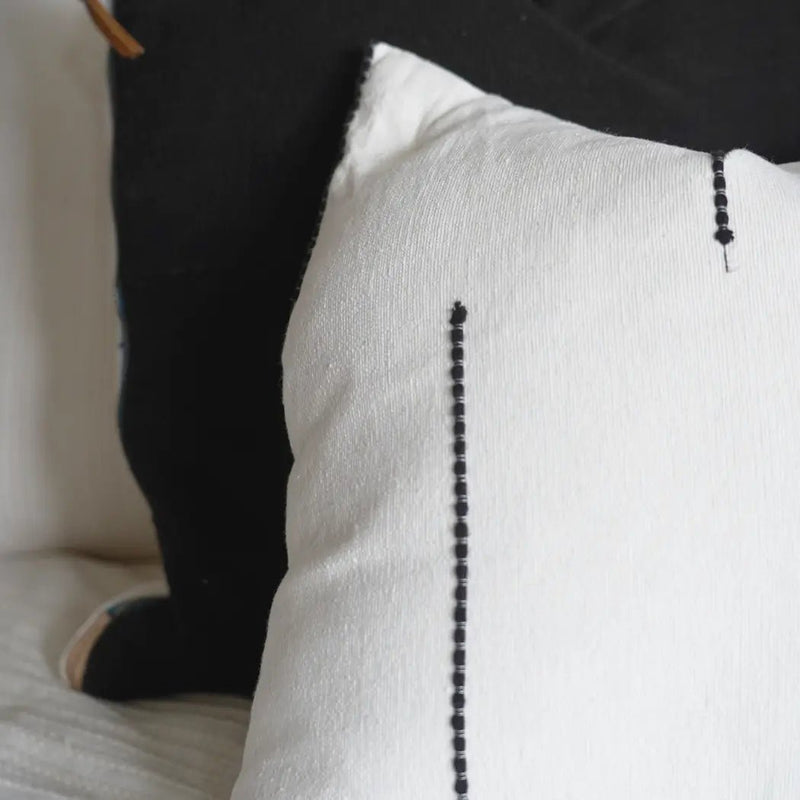 White & Black Striped Oaxacan Pillow