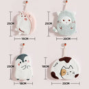 White & brown cartoon animals microfiber hand towels bathroom set