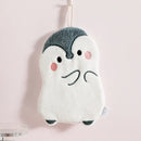 White & brown cartoon animals microfiber hand towels bathroom set