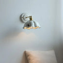 White butterfly ceramic led wall lamp bedroom scalloped sconce