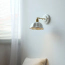 White butterfly ceramic led wall lamp bedroom scalloped sconce