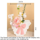 White butterfly ceramic vase with pink bow living room decor