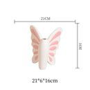 White butterfly ceramic vase with pink bow living room decor