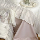 White butterfly lace ruffles bedding set bedroom embroidery