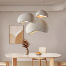 White cement wind cloud pendant light living room trio