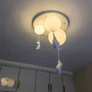White ceramic balloon bear pendant light bedroom ceiling lamp