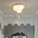 White ceramic balloon bear pendant light bedroom ceiling lamp