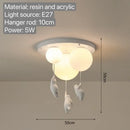 White ceramic balloon bear pendant light bedroom ceiling lamp