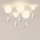 White ceramic balloon bear pendant light bedroom ceiling lamp