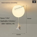 White ceramic bear cartoon pendant lamp for kids bedroom