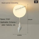 White ceramic bear cartoon pendant lamp for kids bedroom