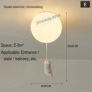 White ceramic bear cartoon pendant lamp for kids bedroom