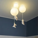 White ceramic bear cartoon pendant lamp for kids bedroom