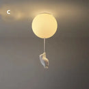 White ceramic bear led ceiling chandelier bedroom glass globe light