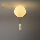White ceramic bear led ceiling chandelier bedroom glass globe light