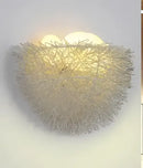 White ceramic bird nest led wall lamp bedroom decor