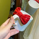 DecorBites™ Bow Knot Ceramic Coffee Mug, Handgrip Porcelain Cup, Children Birthday Present